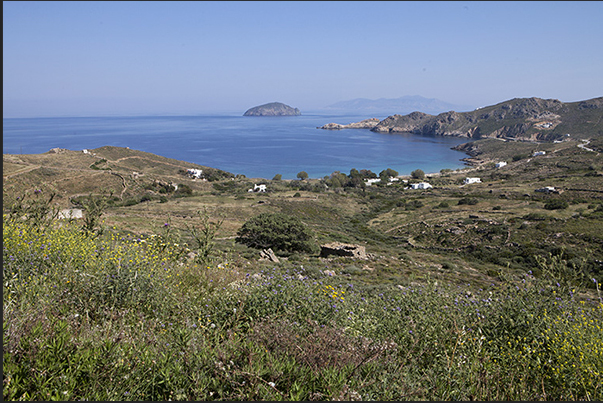 East Coast. Psili Amos bay with Vous island