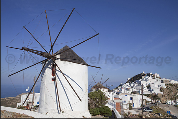 The windmills that once produced the flour for the village are now just monuments for tourists The windmills that once produced the flour for the village are now just monuments for tourists