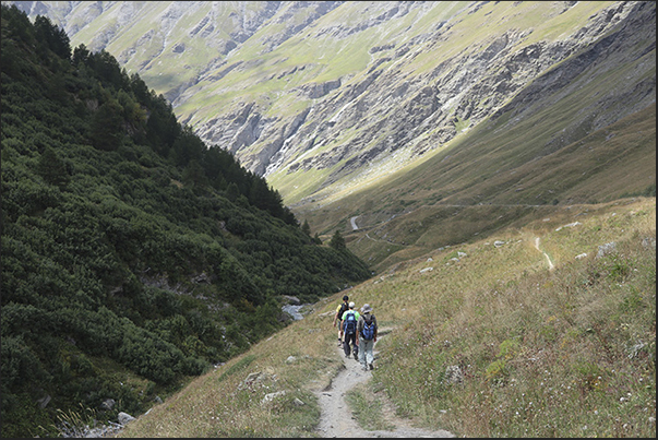 On the return path towards the lake of the Rochemolles dam