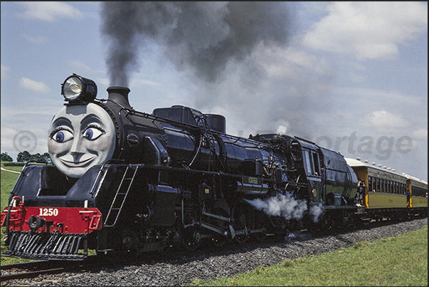During the Steam Festival the locomotives have smiling faces on their boilers which cheer up adults and children alike During the Steam Festival the locomotives have smiling faces on their boilers which cheer up adults and children alike