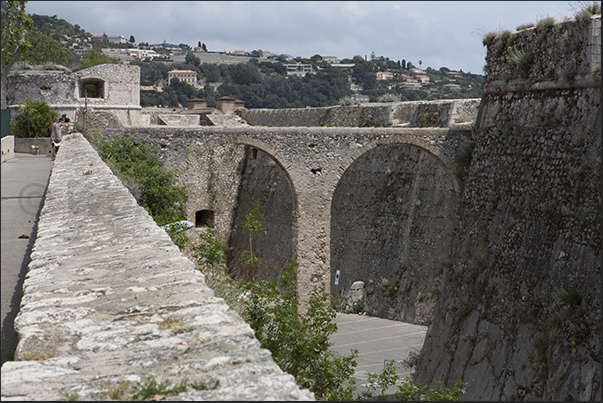 The moat around the fortress of Saint Elme The moat around the fortress of Saint Elme