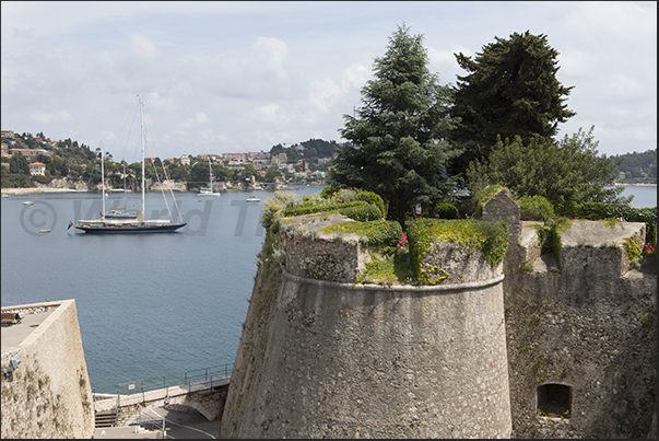 Entrance to the bay of Villefranche protected by the bastions of the fortress
