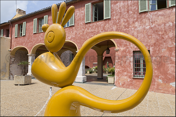 Interior of the Saint Elme fortress where art exhibitions of not only French sculptors take place