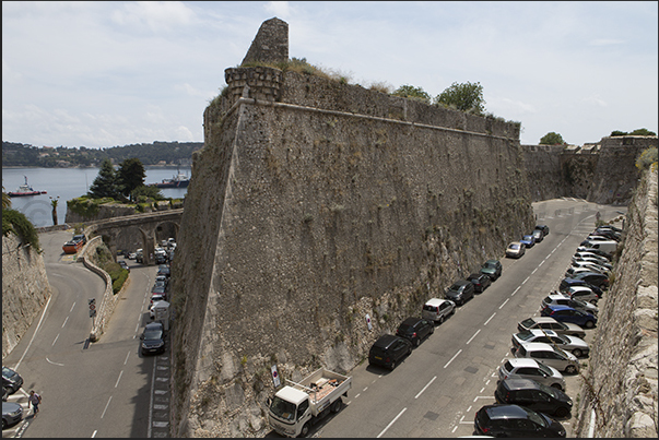 The moat around the fortress of Saint Elme The moat around the fortress of Saint Elme