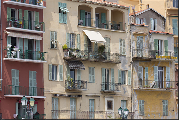 The buildings in the historic center overlook the port