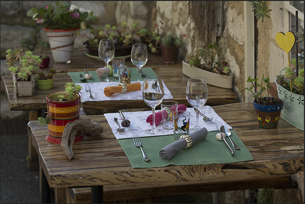 Restaurant on Rue Basse which enters the eastern side of the village