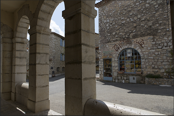 Washhouse square at the entrance to the town. The wash house