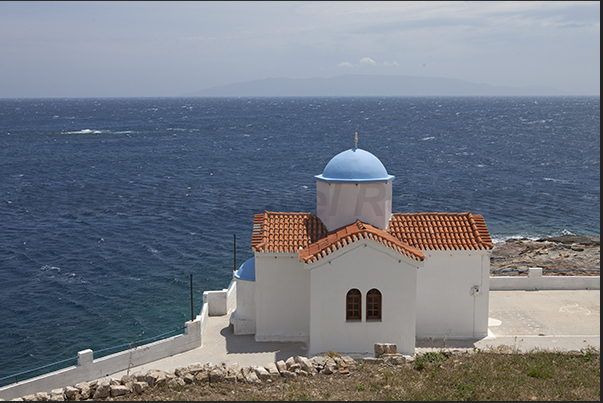 East coast. Kanala church and Serifos island on the horizon East coast. Kanala church and Serifos island on the horizon