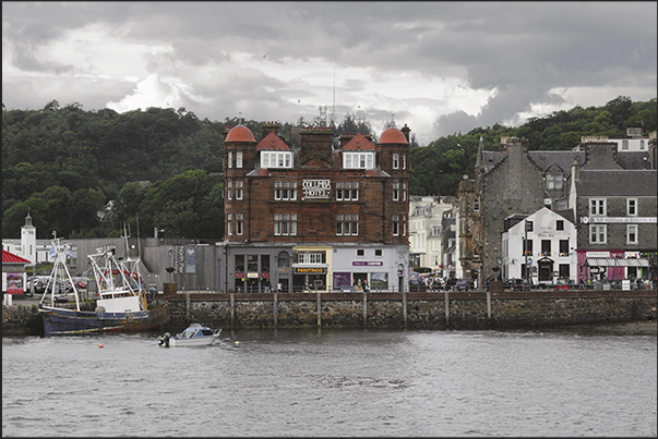 The seafront of the town of Oban in the fishing harbour area The seafront of the town of Oban in the fishing harbour area