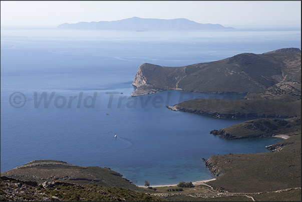 North West Coast Below the beach of Lia, then the bays of Marmari and Grammata and on the horizon the island of Kytnos North West Coast Below the beach of Lia, then the bays of Marmari and Grammata and on the horizon the island of Kytnos
