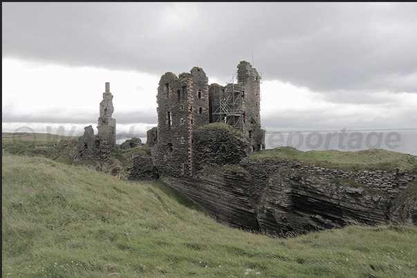 Ruins of Sinclair Girnigoe Castle north of Wick town