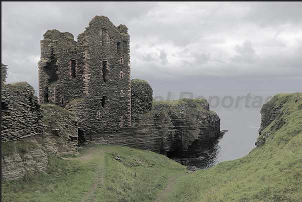 Ruins of Sinclair Girnigoe Castle north of Wick town