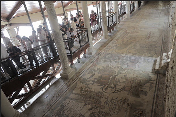 Corridor called the Great Hunt, almost 60 meters long, completely covered in mosaics with various hunting scenes