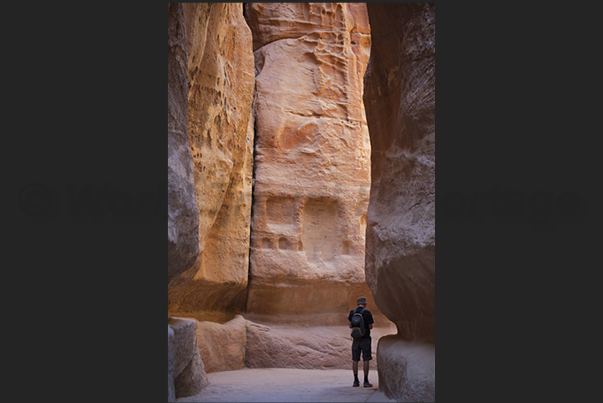 At the sides of the canyon, the Nabateans had carved into the rock the channels of the aqueduct At the sides of the canyon, the Nabateans had carved into the rock the channels of the aqueduct