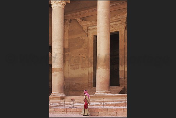 The entrance to the temple of El-Khasneh, known as the Temple of the Treasury The entrance to the temple of El-Khasneh, known as the Temple of the Treasury