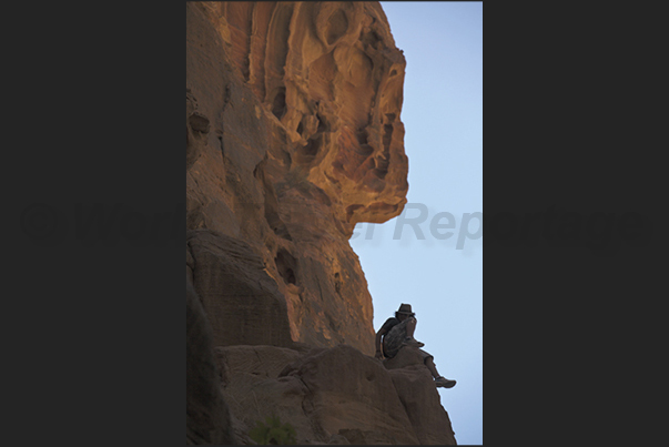 Someone looking from the top of the canyon