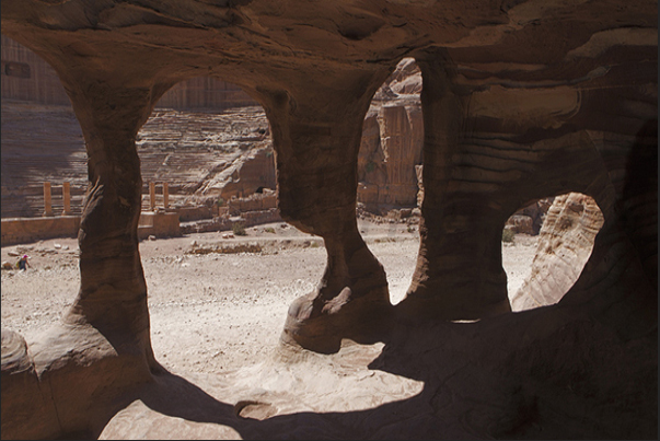 What remains of houses and warehouses of the Nabataeans