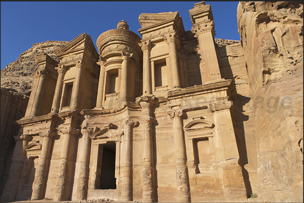 The imposing facade of the temple of Al-Deir known as The Monastery The imposing facade of the temple of Al-Deir known as The Monastery