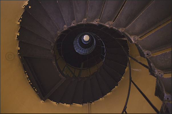 Sanganeb lighthouse. The spiral staircase that goes up inside the lighthouse tower