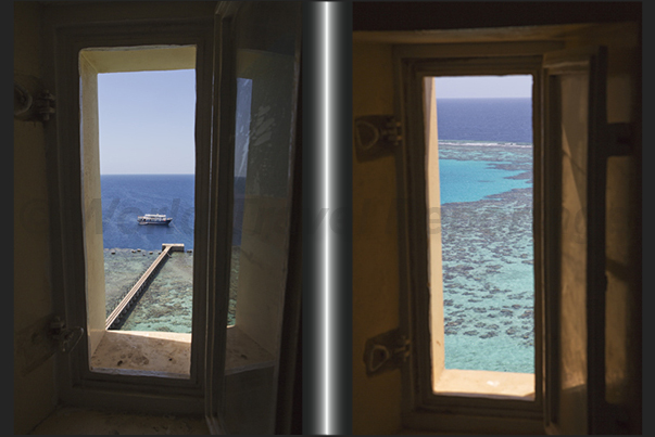 Inside the lighthouse tower