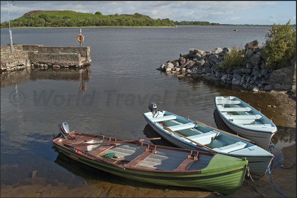 The fishing boats used in Pontoon Bridge in County Mayo The fishing boats used in Pontoon Bridge in County Mayo