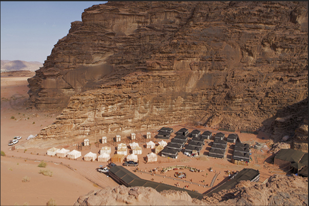 One of the tented camps equipped to accommodate tourists visiting the desert