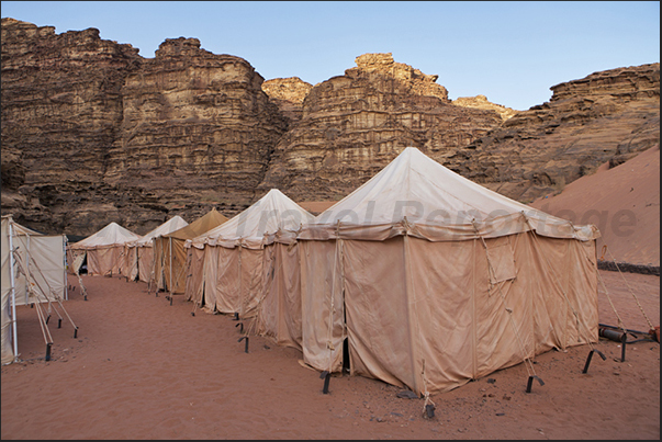 One of the tented camps equipped to accommodate tourists visiting the desert One of the tented camps equipped to accommodate tourists visiting the desert
