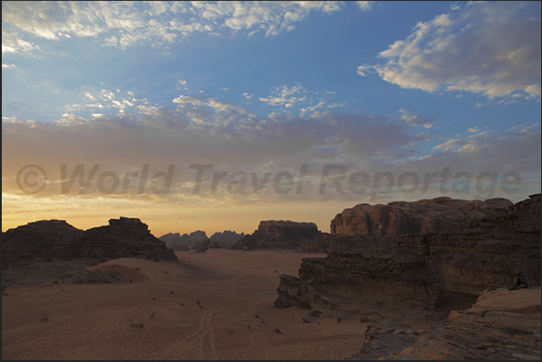 The attractive colors of the desert at sunset The attractive colors of the desert at sunset