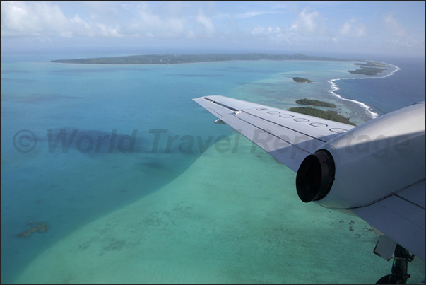 Flying over the lagoon. East coast reef