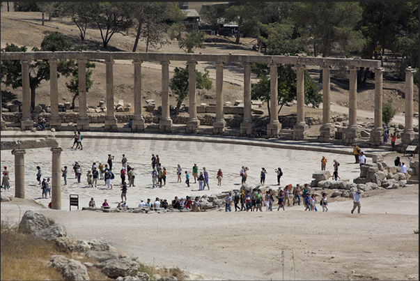 Ancient ruins at the archaeological site of Jerash