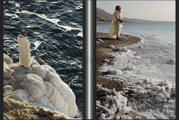 In contemplation on the salt cliffs of Dead Sea In contemplation on the salt cliffs of Dead Sea