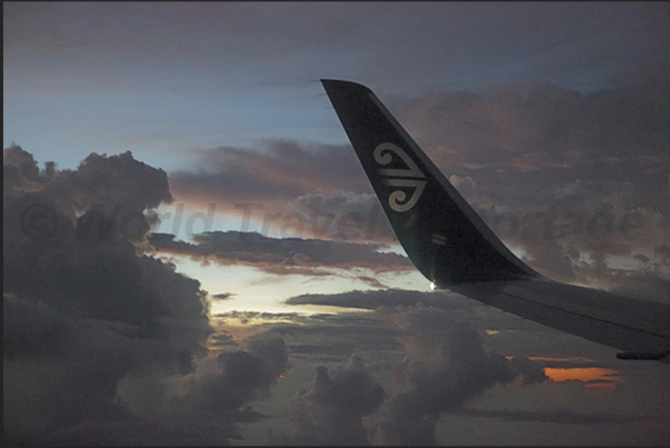 On a flight to Rarotonga island