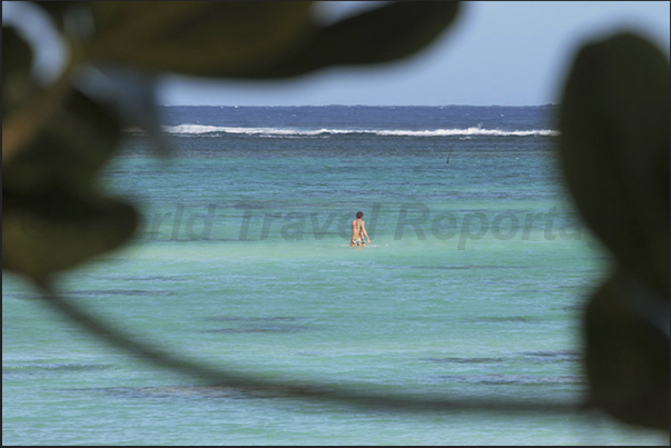 Along the southwest coast, the reef creates a large lagoon where you can swim and sunbathe on the beaches of fine white sand