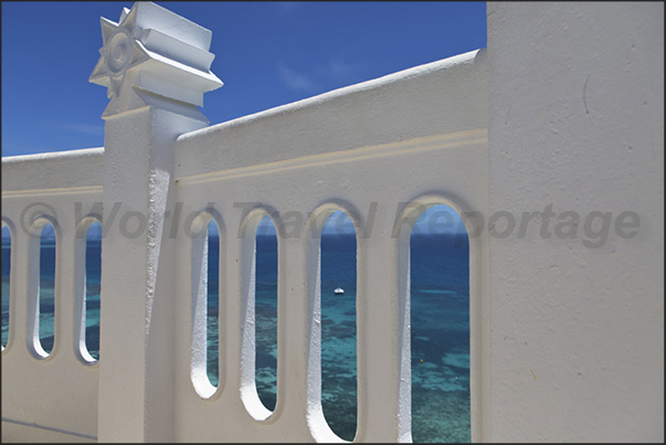 View from the balcony on the top of the Amédée lighthouse