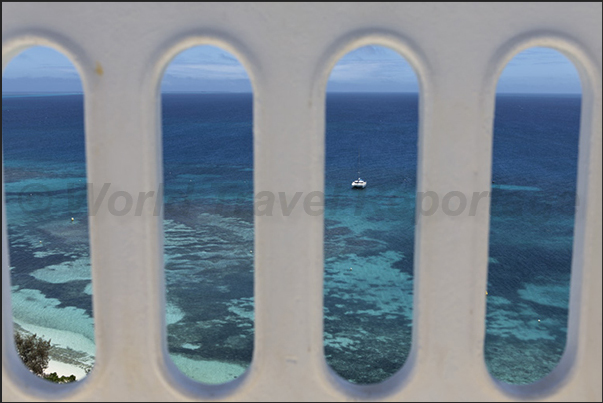 View from the balcony on the top of the Amédée lighthouse