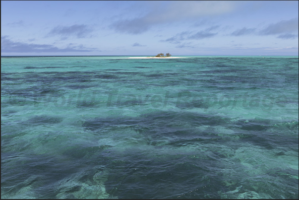 The uninhabited island of Goelands on the way to the lighthouse Amédée The uninhabited island of Goelands on the way to the lighthouse Amédée