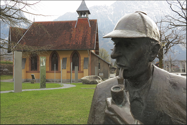 In the Reichenbach Falls, near Meiringen, Sir Conan Doyle slew his literary character (Sherlock Holmes) in a fatal duel