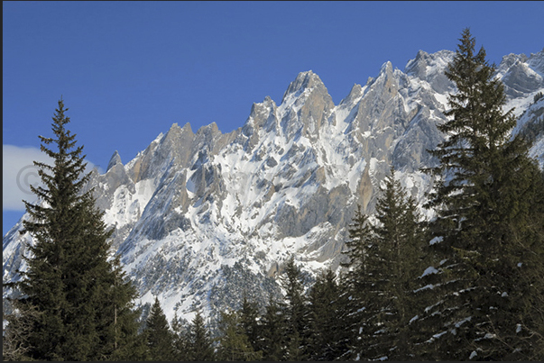 The mountains of Engelhorner in Rosenlaui Valley near Meiringen