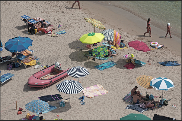 The beach of Masua. Once, site of an important mining town for the processing of minerals extracted from the mines of Porto Flavia