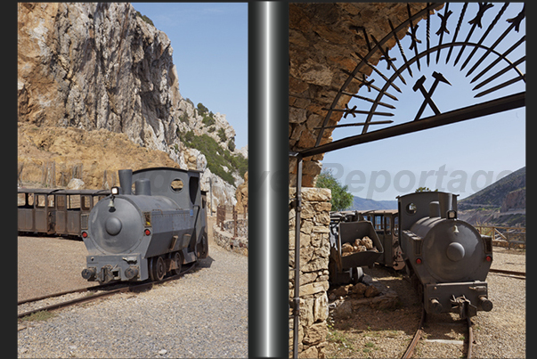 Train mine of Henry Gallery (Buggerru). The train that once pulls carts full of ore out in the mine, now pulls carts full of tourists Train mine of Henry Gallery (Buggerru). The train that once pulls carts full of ore out in the mine, now pulls carts full of tourists