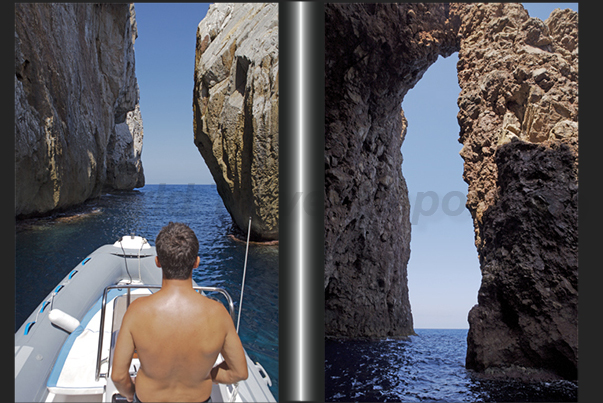 The cliff between Buggerru and Cala Domestica Bay. A paradise for anyone who rents a small boat for cruise along the coast