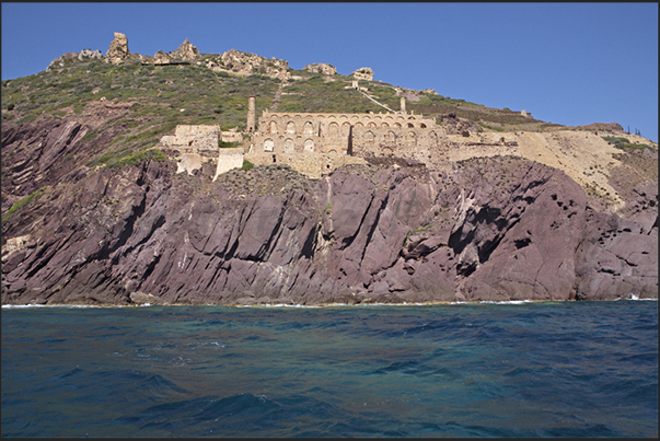 The ruins of the Lamarmora laundry where women and boys, washed with water, the mineral mined from Nebida mines.