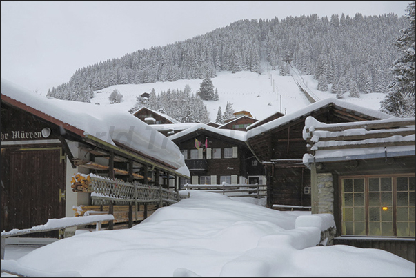 The alpine village of Murren The alpine village of Murren