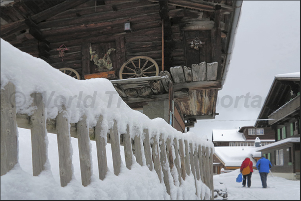 The streets of the small village of Murren The streets of the small village of Murren
