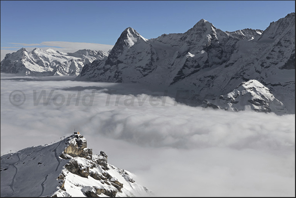 The valley of Murren covered of clouds The valley of Murren covered of clouds
