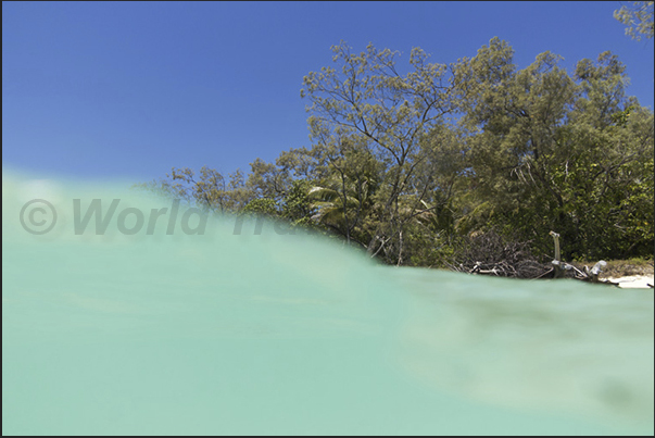 A wave, bathes the beach in Nokanhui Island