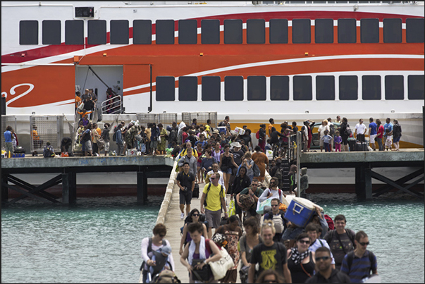 On Sunday, the island is full of tourists who arrive on the island by ferry from Noumea, the capital of New Caledonia