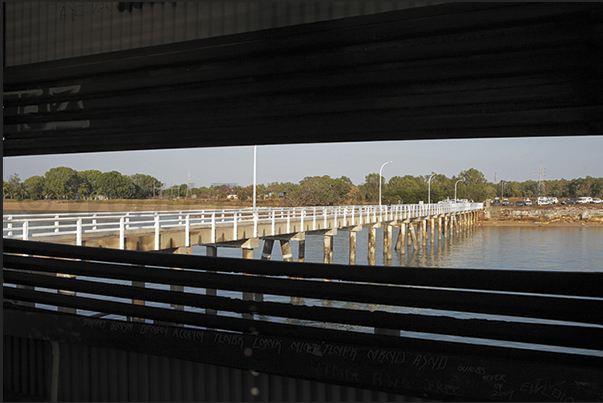 Cox Peninsula. Ferry dock linking Darwin to Mandorah, city where live many of the people who work in Darwin Cox Peninsula. Ferry dock linking Darwin to Mandorah, city where live many of the people who work in Darwin