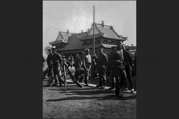Rail station of Pukow. A small town on the railway line Canton - Beijing Rail station of Pukow. A small town on the railway line Canton - Beijing