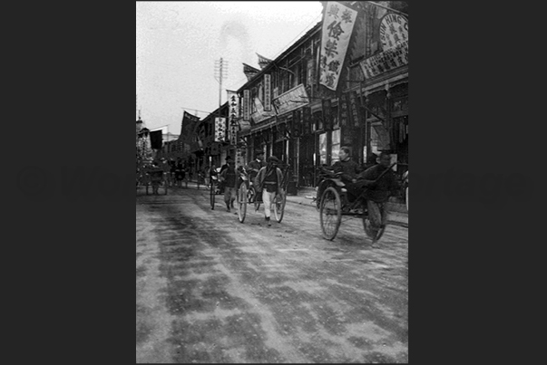 Rickshaw in the streets of Shanghai